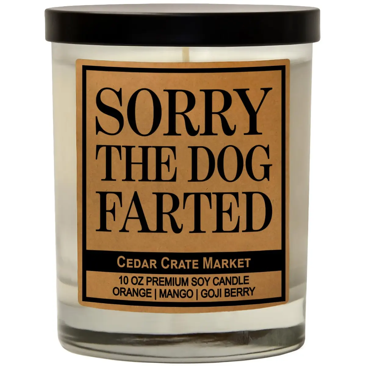 Cedar Crate Market Sorry The Dog Farted Soy Candle 13.5 OZ | Pet Odor Neutralizer & Gag Gift - main product image