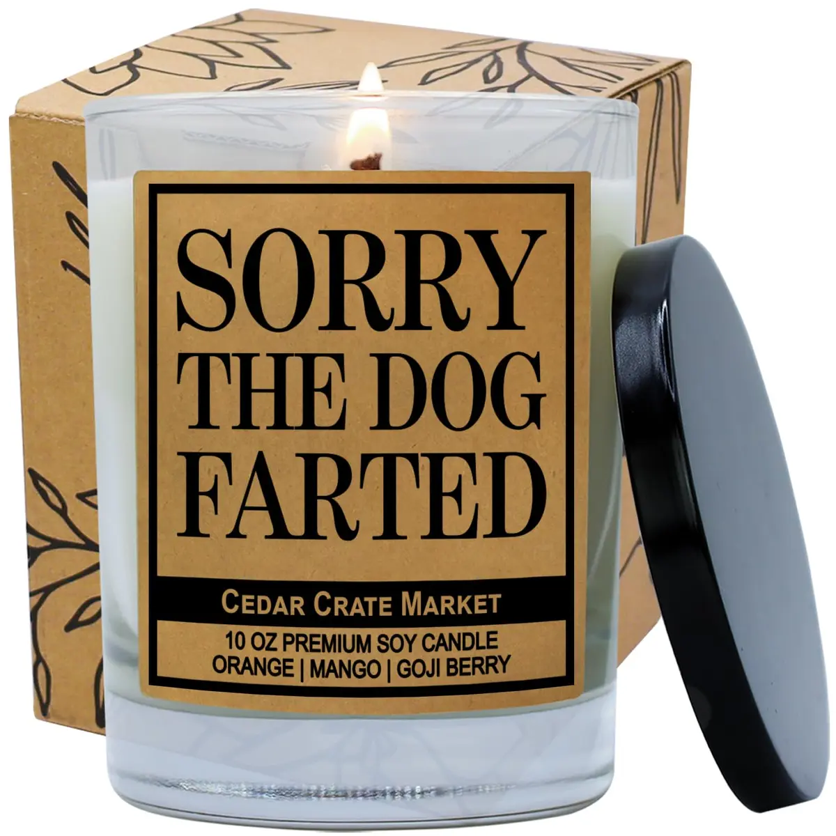 Cedar Crate Market Sorry The Dog Farted Soy Candle 13.5 OZ | Pet Odor Neutralizer & Gag Gift - view 2