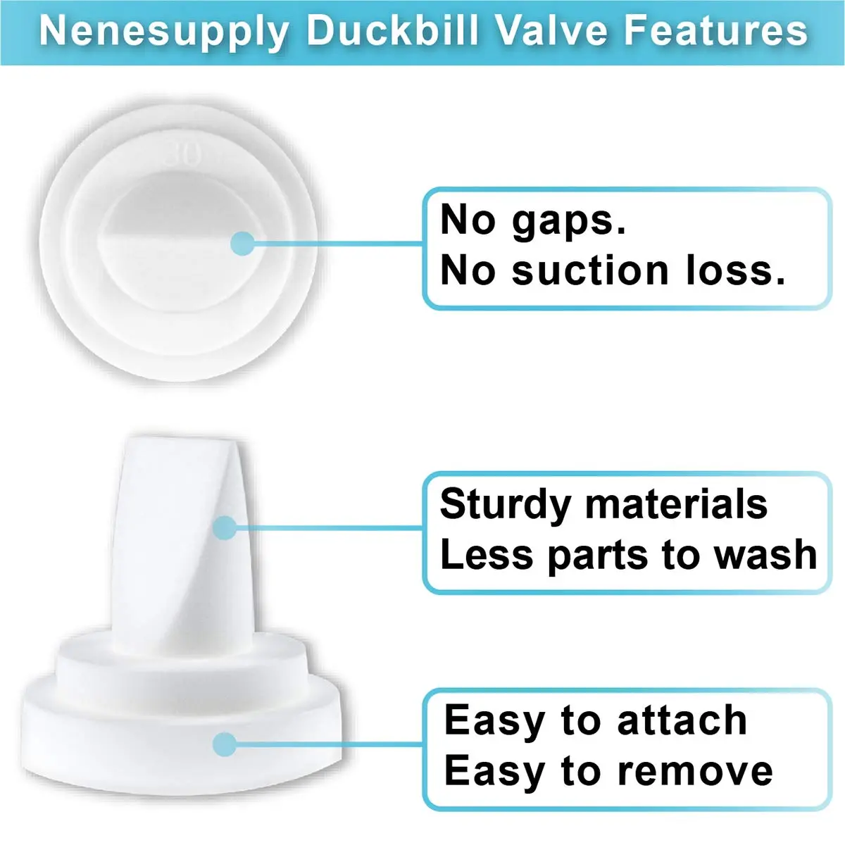 Nenesupply Duckbill Valves for Medela & Spectra Pumps - 6 pc White | BPA-Free Silicone for Consistent Suction - view 5