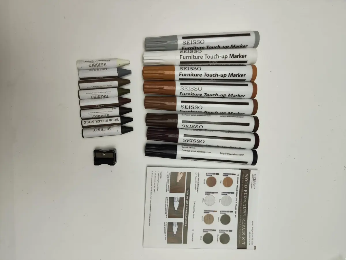 SEISSO Furniture Repair Kit 17PCS Wood Markers & Wax Sticks | Touch Up Scratches & Stains - view 7