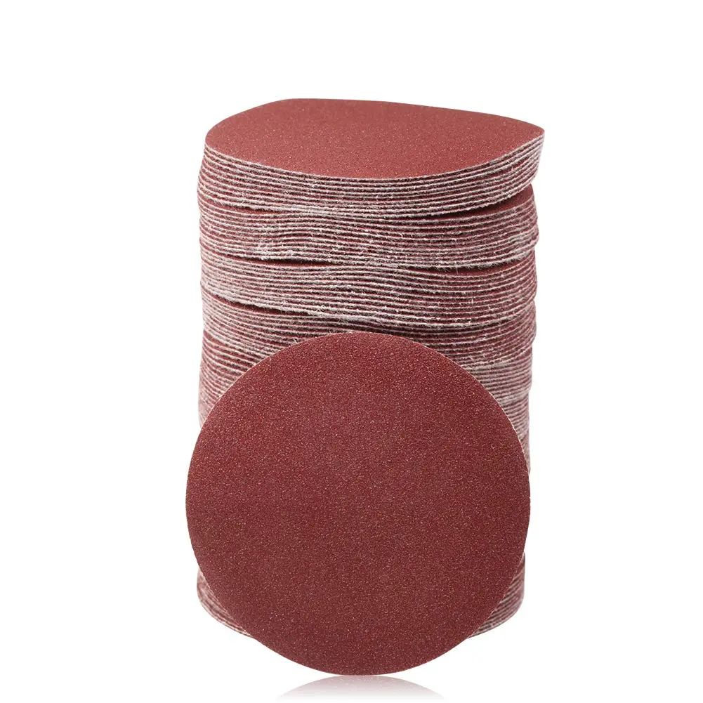 SPEEDWOX 3" 120 Grit Sanding Discs Hook and Loop No Hole Sandpaper 100-Pack | Aluminum Oxide Abrasive for Wood Metal Glass - main product image