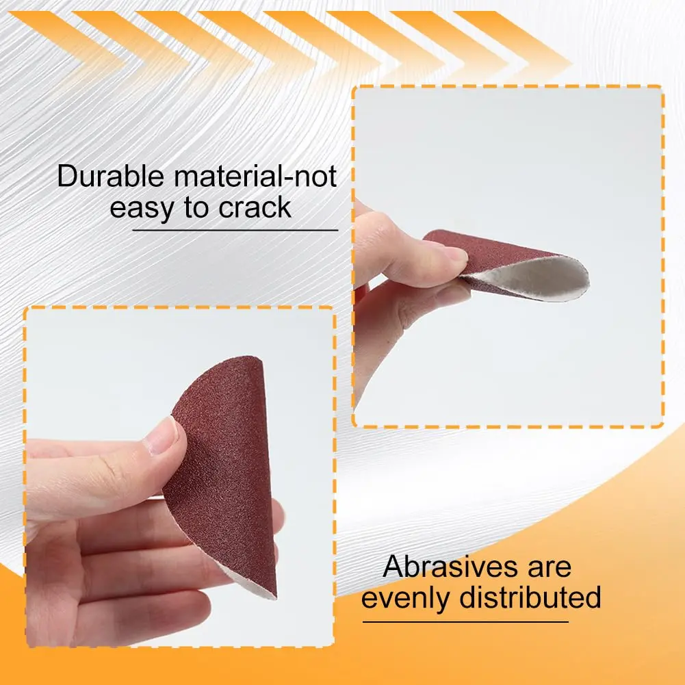 SPEEDWOX 3" 120 Grit Sanding Discs Hook and Loop No Hole Sandpaper 100-Pack | Aluminum Oxide Abrasive for Wood Metal Glass - view 3