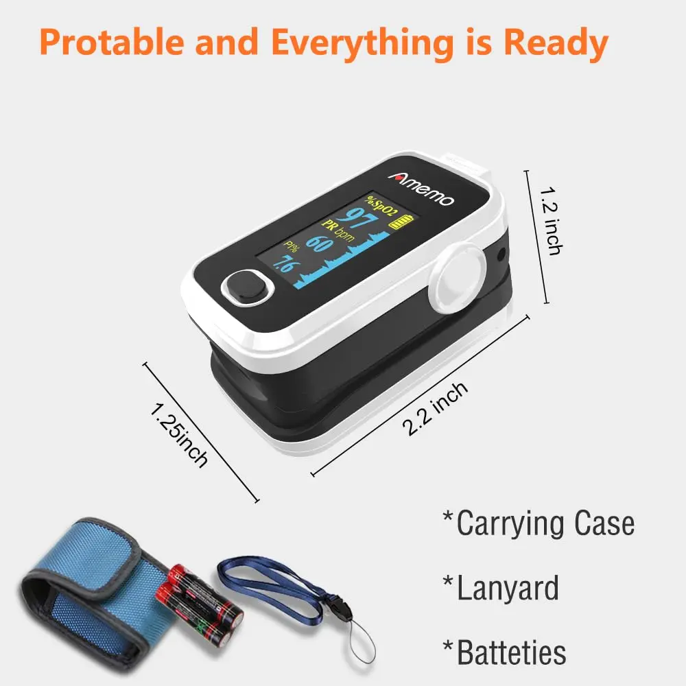 Amemo Blood Oxygen Monitor Fingertip OLED Display | Accurate, Durable & Easy to Use - view 5