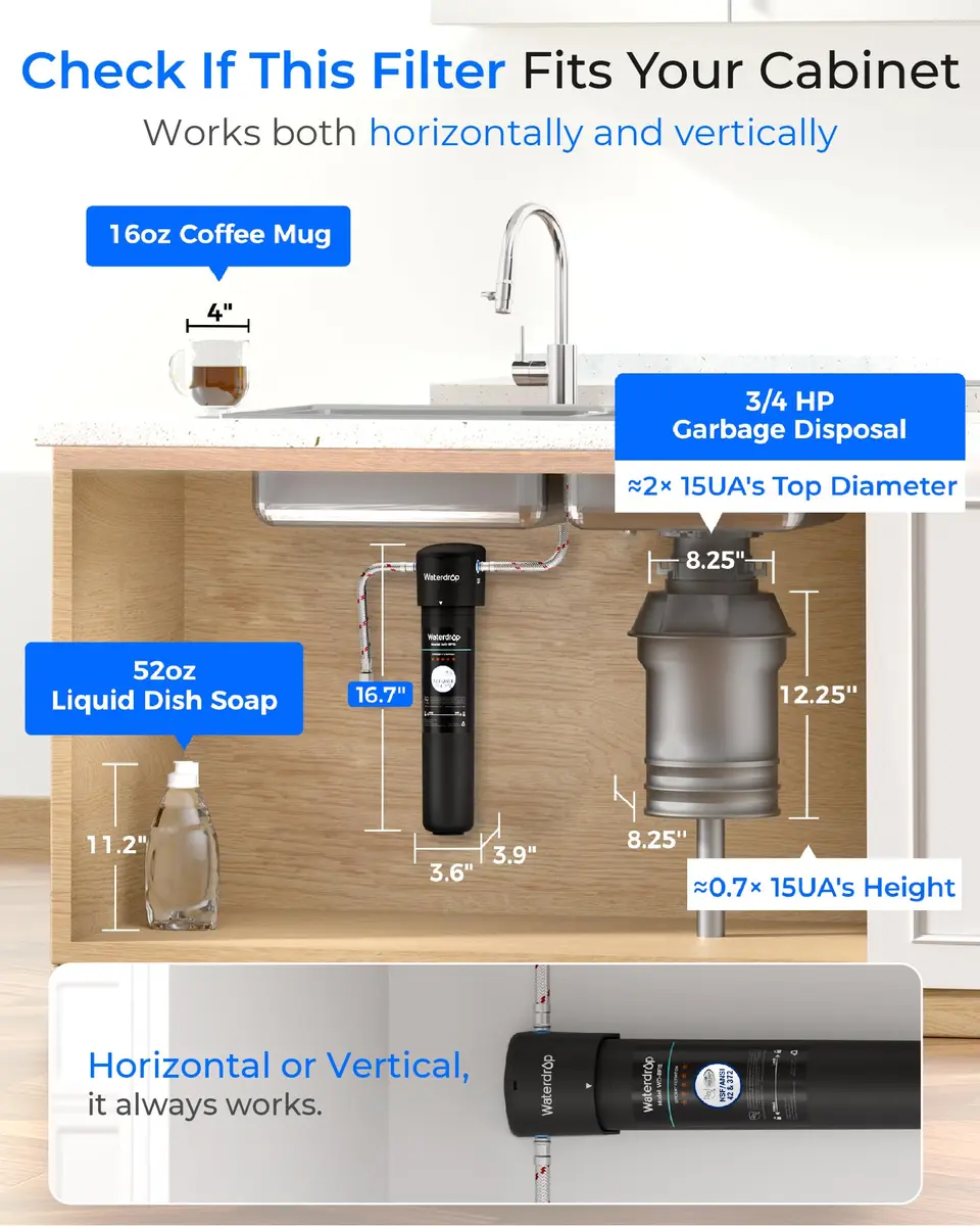 Waterdrop 15UA Under Sink Water Filter System | 19000 Gallons, 2 Years | NSF/ANSI 42 & 372 Certified - view 5