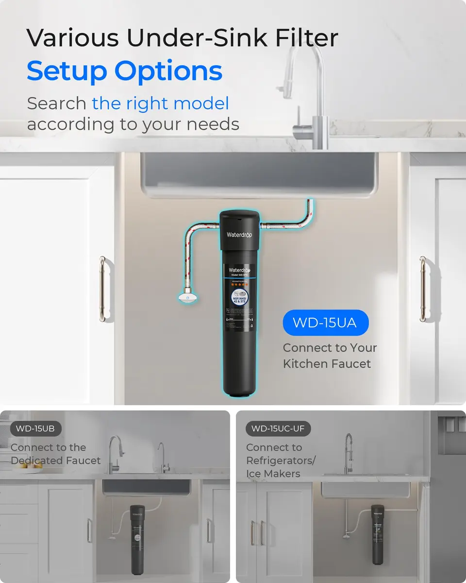 Waterdrop 15UA Under Sink Water Filter System | 19000 Gallons, 2 Years | NSF/ANSI 42 & 372 Certified - view 6