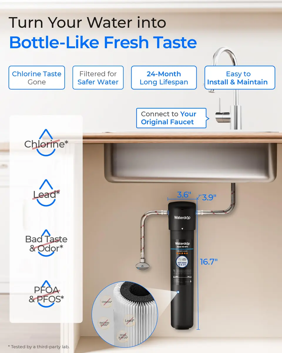 Waterdrop 15UA Under Sink Water Filter System | 19000 Gallons, 2 Years | NSF/ANSI 42 & 372 Certified - view 2