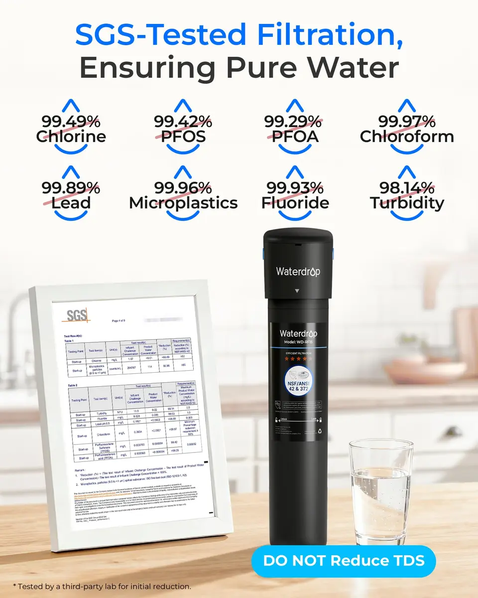 Waterdrop 15UA Under Sink Water Filter System | 19000 Gallons, 2 Years | NSF/ANSI 42 & 372 Certified - view 3