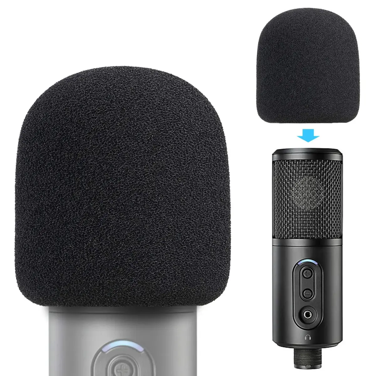YOUSHARES Foam Windscreen Cover for Audio-Technica ATR2500x-USB Microphone | Blocks Plosives & Wind Noise - main product image