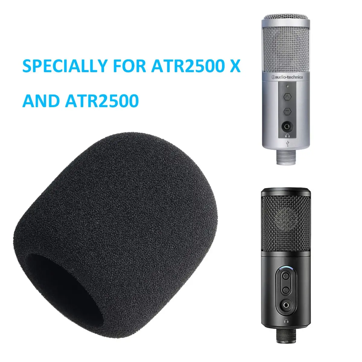 YOUSHARES Foam Windscreen Cover for Audio-Technica ATR2500x-USB Microphone | Blocks Plosives & Wind Noise - view 3