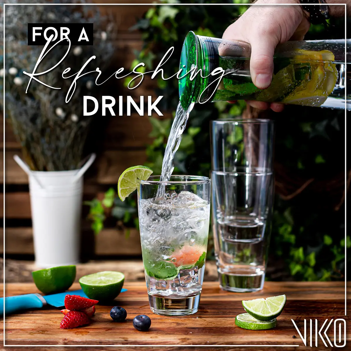 Vikko Water Tumblers 16.4oz | Thick Durable Glass Set of 6 for Everyday Use - main product image