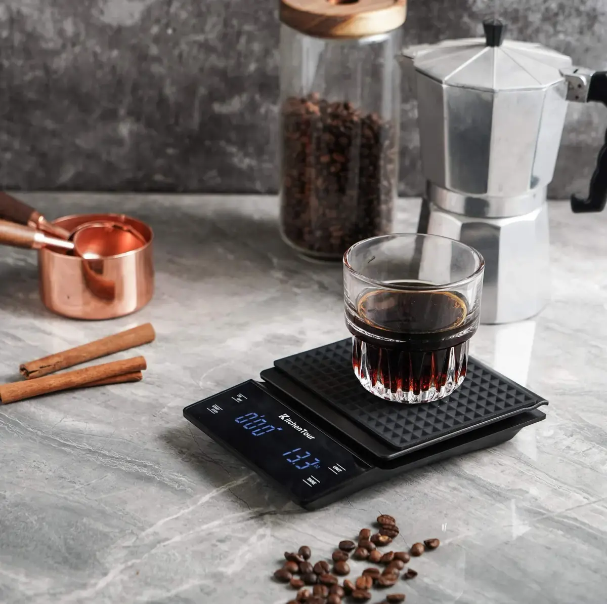 K KitchenTour Digital Coffee Scale with Timer 3kg (6.6lb) | High Precision 0.1g Graduation - view 6