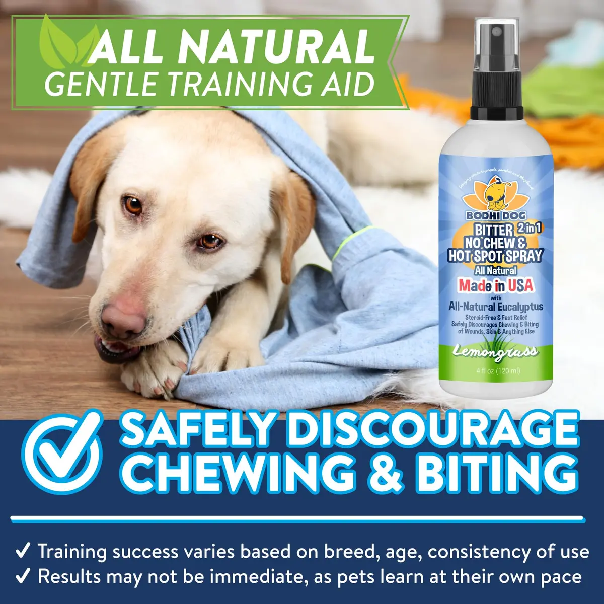 Bodhi Dog Bitter 2-in-1 No Chew & Hot Spot Spray 118ml (4 Fl Oz) | Natural Anti-Chew Remedy for Dogs - view 3