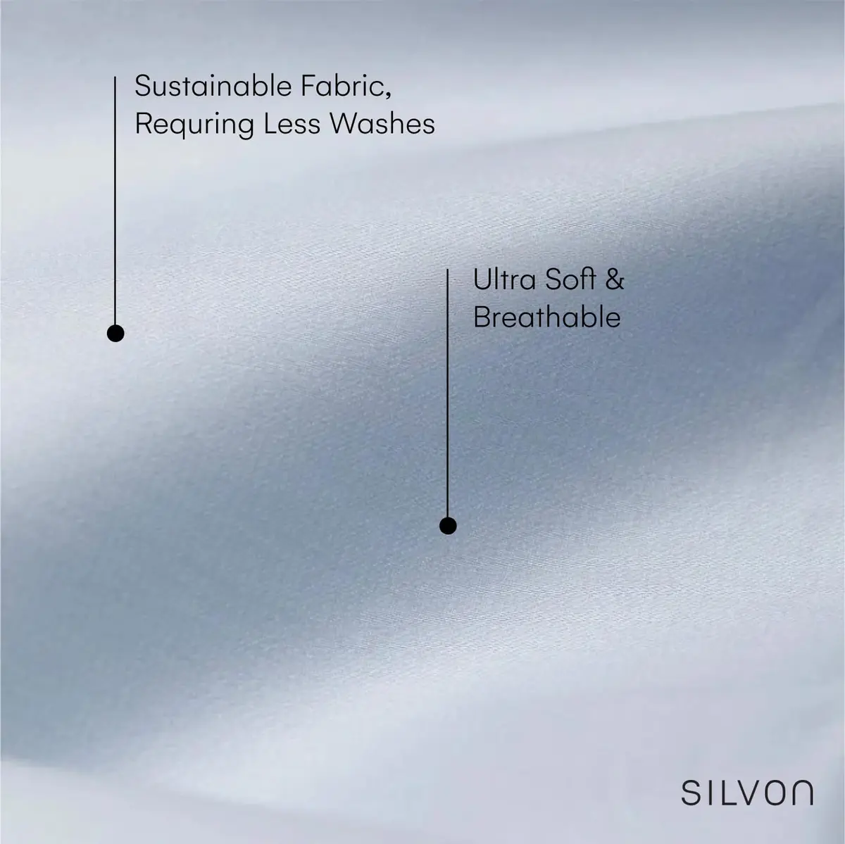Silvon Silver Infused Pillowcase for Acne Prone Skin, Standard Sky/Blue | Organic Supima Cotton - view 6