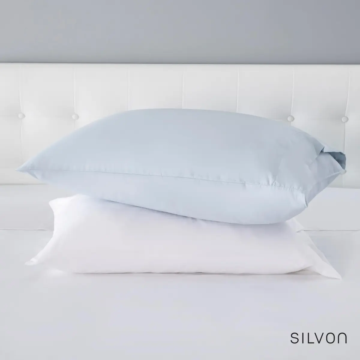 Silvon Silver Infused Pillowcase for Acne Prone Skin, Standard Sky/Blue | Organic Supima Cotton - view 7