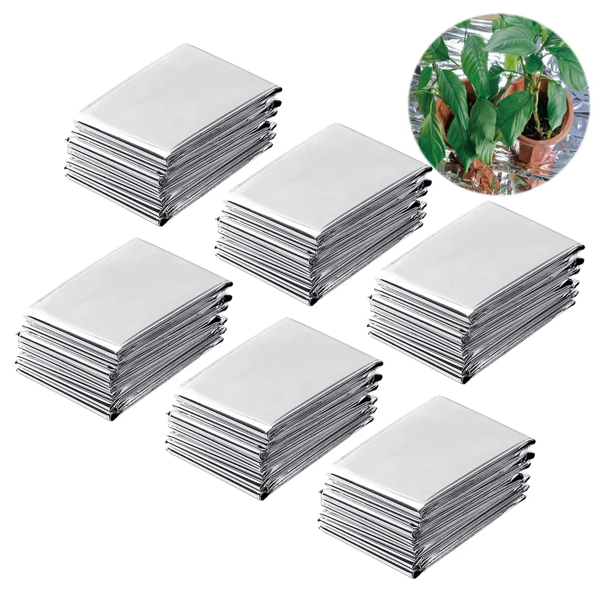 NAVAdeal Silver Highly Reflective Mylar Film 6 Pack 210cm x 120cm (82" x 47") | Increase Plant Growth - main product image