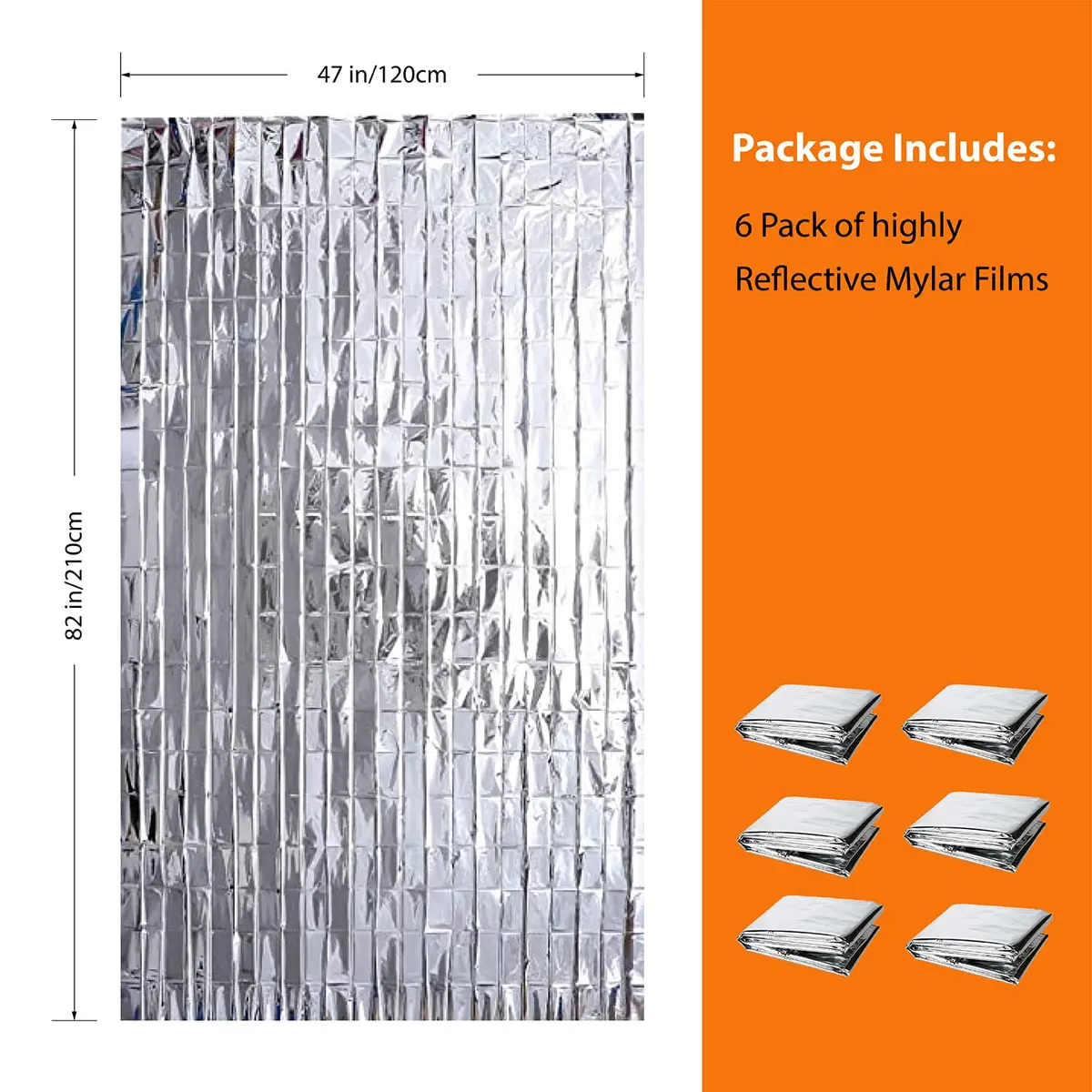 NAVAdeal Silver Highly Reflective Mylar Film 6 Pack 210cm x 120cm (82" x 47") | Increase Plant Growth - view 4