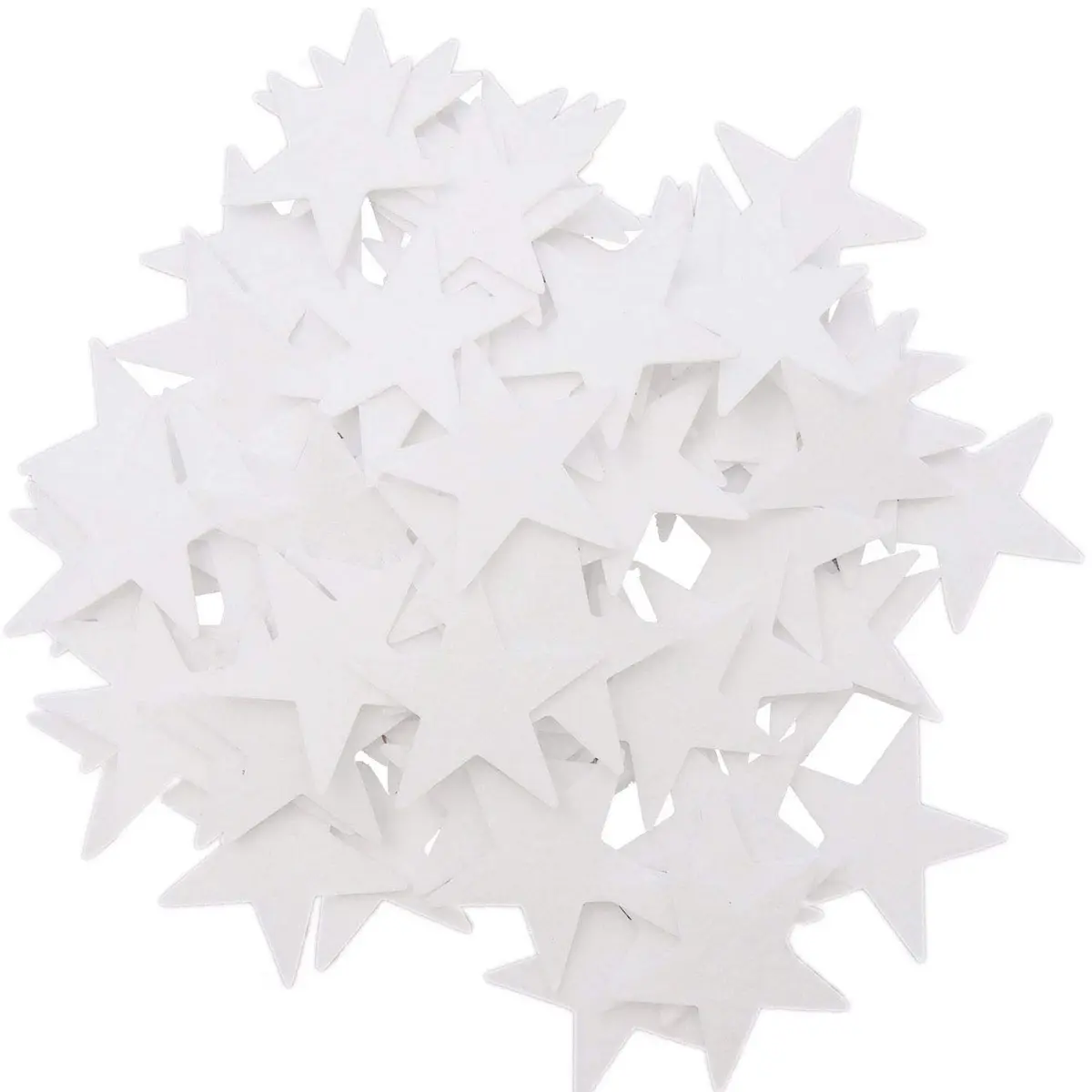 Playfully Ever After 1.5 inch Stiff Felt Stars 88pc White | Perfect for Craft Projects & Decorations - main product image