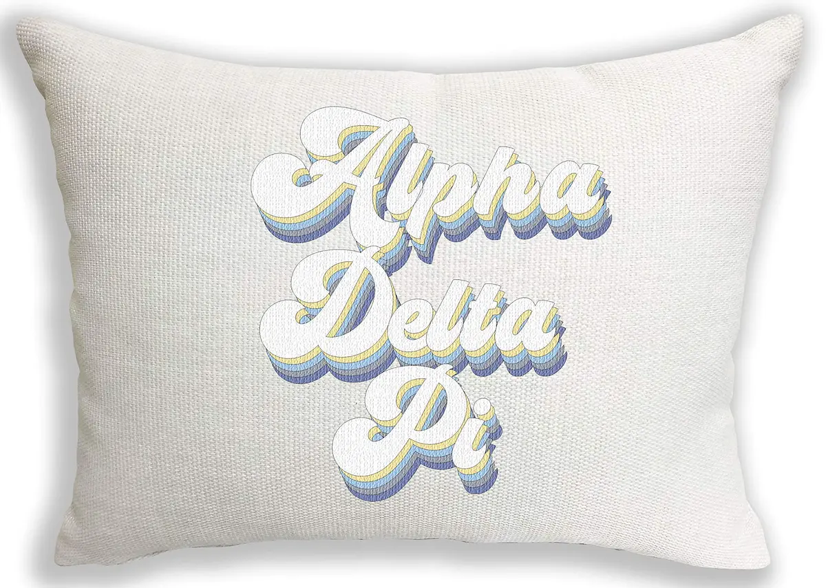 Sorority Shop Alpha Delta Pi Pillow – Retro Design, 12" x 16" Lumbar Pillow Sorority - main product image