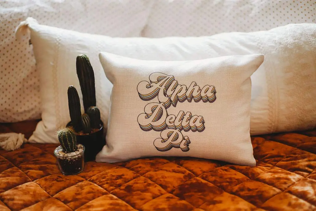 Sorority Shop Alpha Delta Pi Pillow – Retro Design, 12" x 16" Lumbar Pillow Sorority - view 2