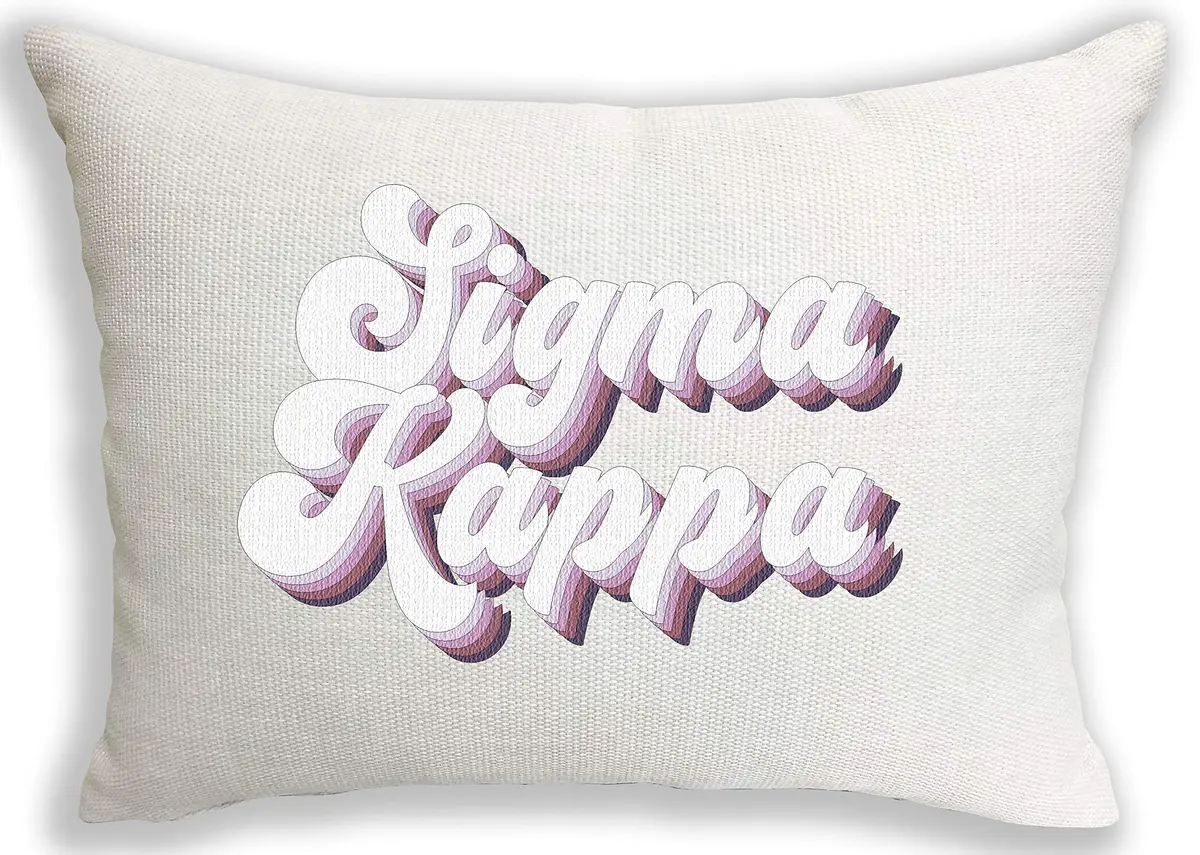 Sorority Shop Sigma Kappa Pillow – Retro Design, 12" x 16" Lumbar Pillow Sorority - main product image