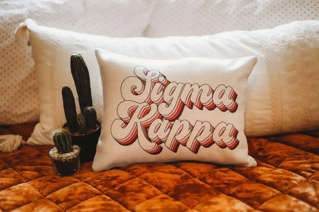Sorority Shop Sigma Kappa Pillow – Retro Design, 12" x 16" Lumbar Pillow Sorority - view 2