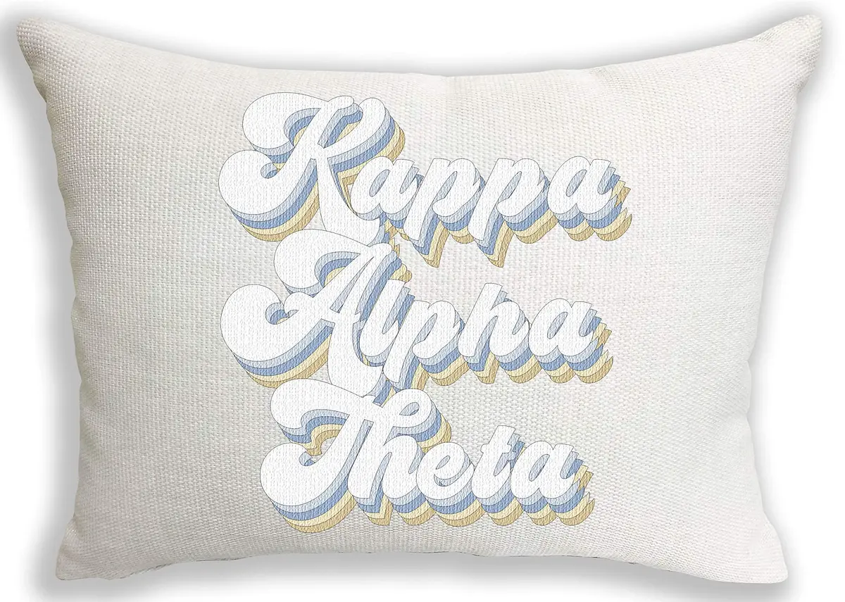 Sorority Shop Kappa Alpha Theta Pillow – Retro Design, 12" x 16" Lumbar Pillow Sorority - main product image