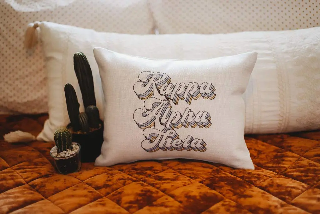 Sorority Shop Kappa Alpha Theta Pillow – Retro Design, 12" x 16" Lumbar Pillow Sorority - view 2