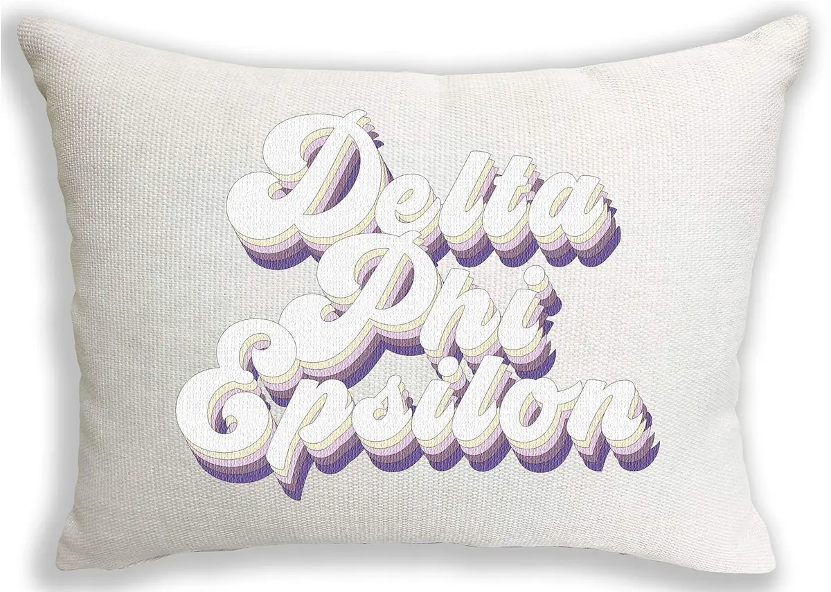 Sorority Shop Delta Phi Epsilon Pillow – Retro Design, 12" x 16" Lumbar Pillow Sorority - main product image