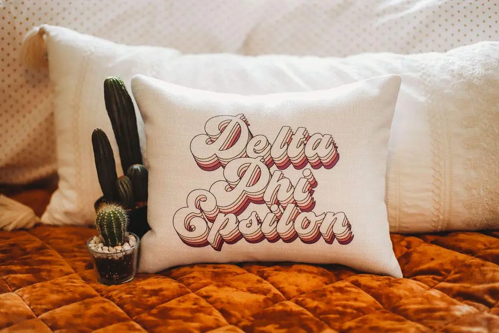Sorority Shop Delta Phi Epsilon Pillow – Retro Design, 12" x 16" Lumbar Pillow Sorority - view 2