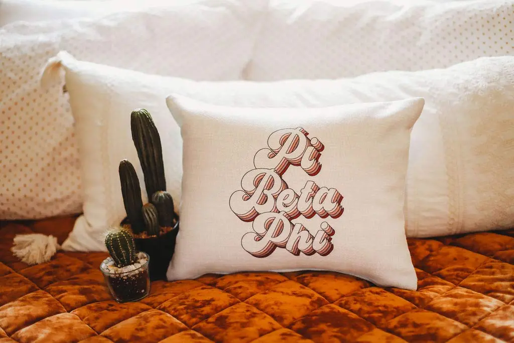 Sorority Shop Pi Beta Phi Pillow – Retro Design, 12" x 16" Lumbar Pillow Sorority - view 2