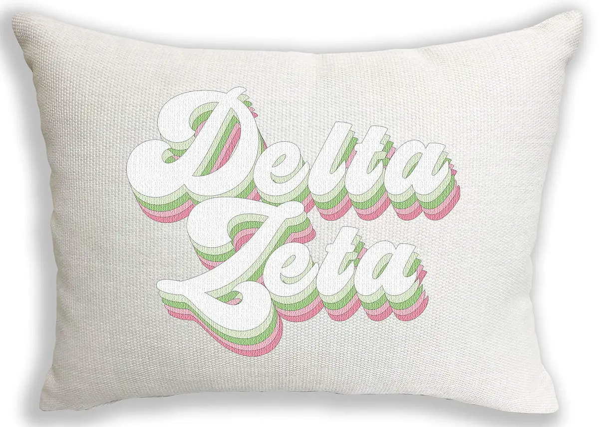Sorority Shop Delta Zeta Pillow – Retro Design, 12" x 16" Lumbar Pillow Sorority - main product image