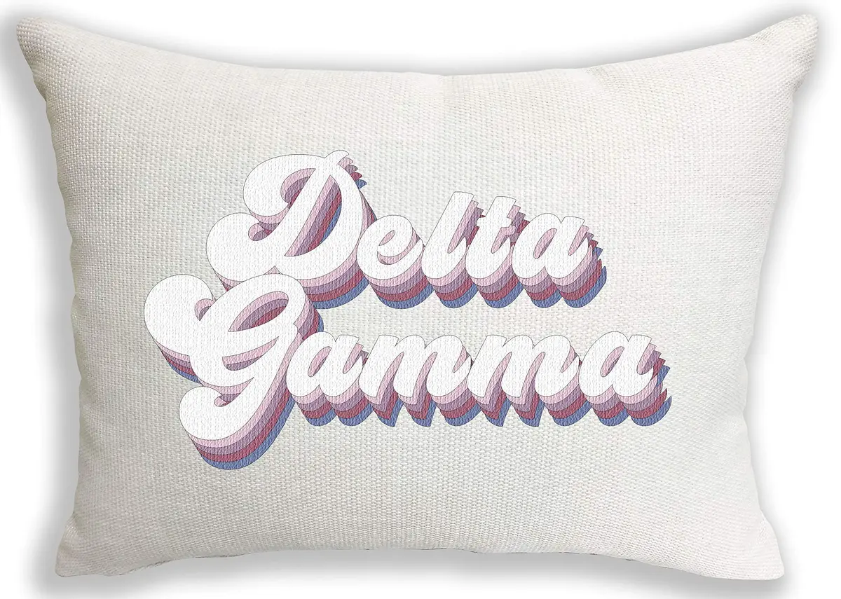 Sorority Shop Delta Gamma Lumbar Pillow 12x16 inch (30x40 cm) | Retro Design for Sisterhood Pride - main product image
