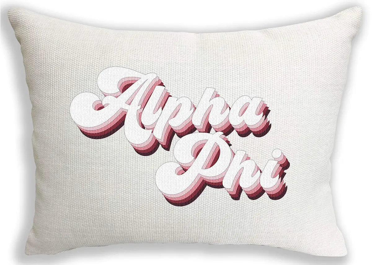 Sorority Shop Alpha Phi Pillow – Retro Design, 12" x 16" Lumbar Pillow Sorority - main product image