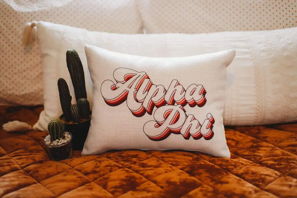 Sorority Shop Alpha Phi Pillow – Retro Design, 12" x 16" Lumbar Pillow Sorority - view 2