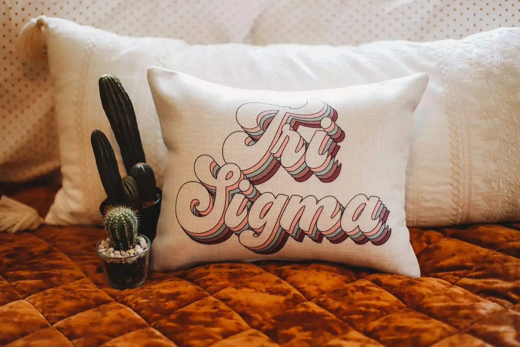 Sorority Shop Sigma Sigma Sigma Lumbar Pillow 12" x 16" (30cm x 40cm) | Retro Design - view 2