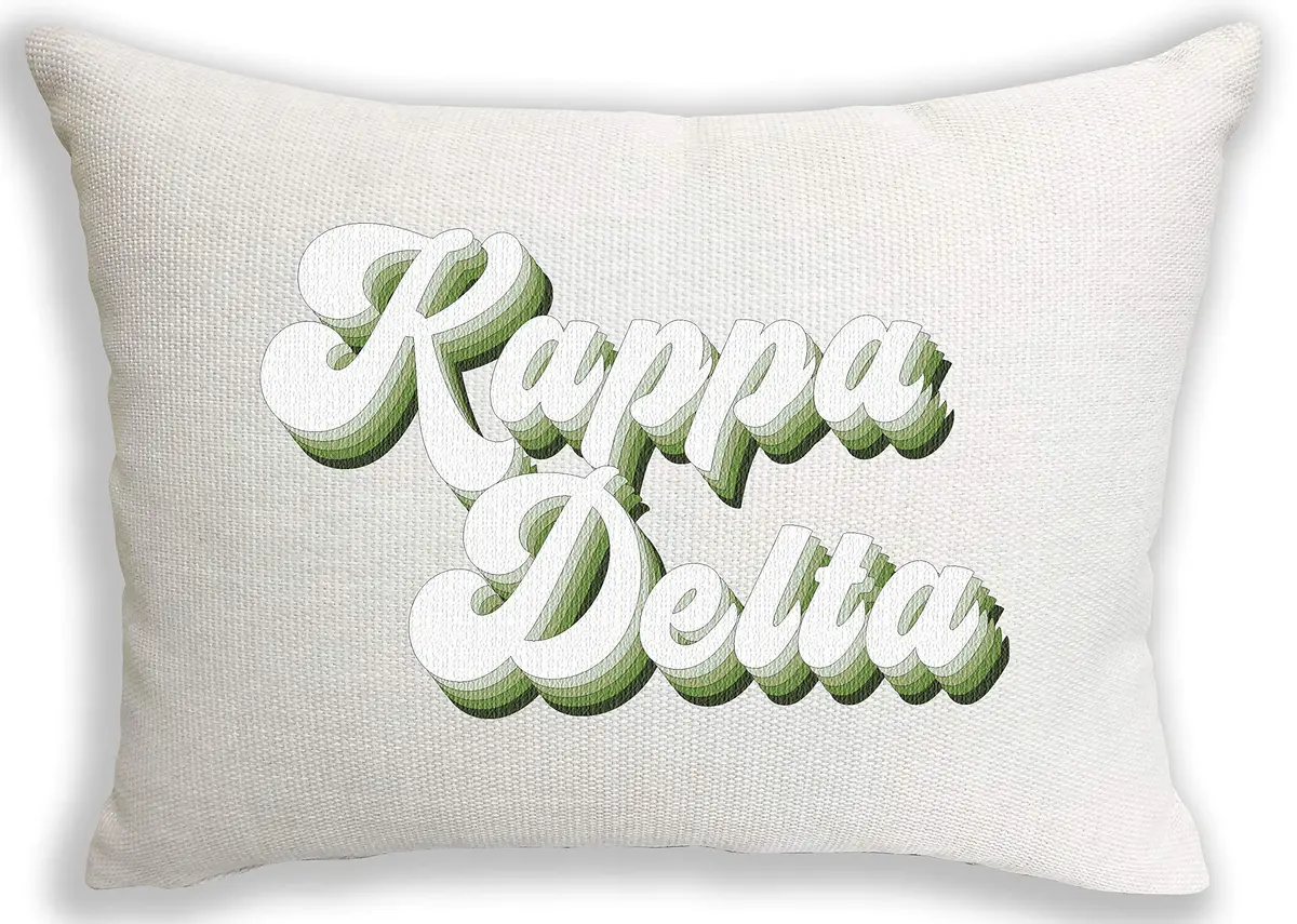 Sorority Shop Kappa Delta Pillow – Retro Design, 12" x 16" Lumbar Pillow Sorority - main product image