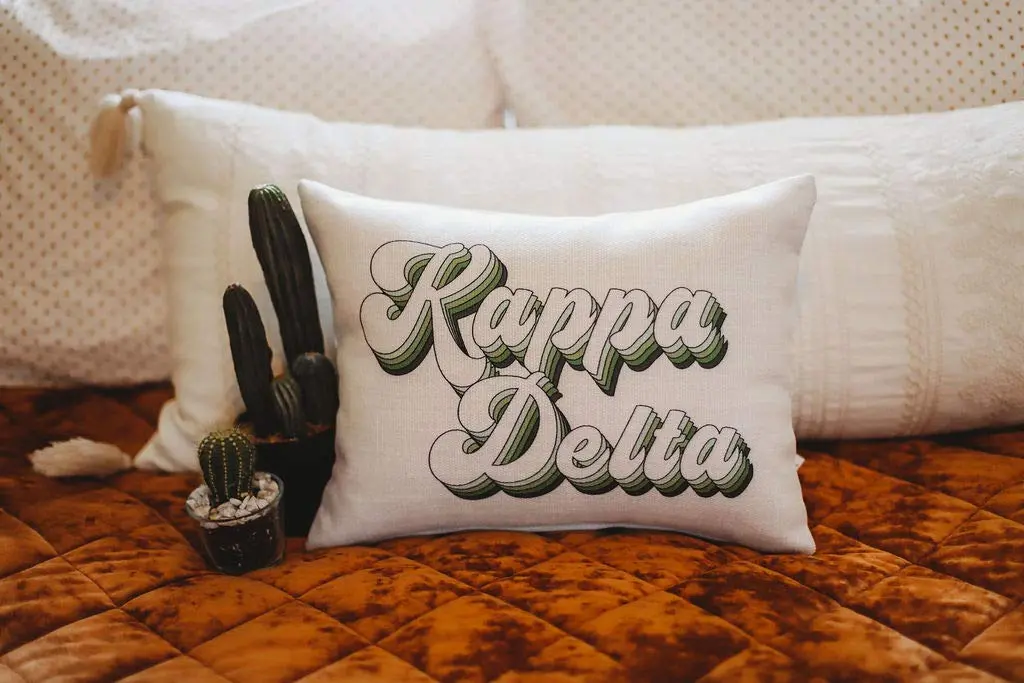 Sorority Shop Kappa Delta Pillow – Retro Design, 12" x 16" Lumbar Pillow Sorority - view 2