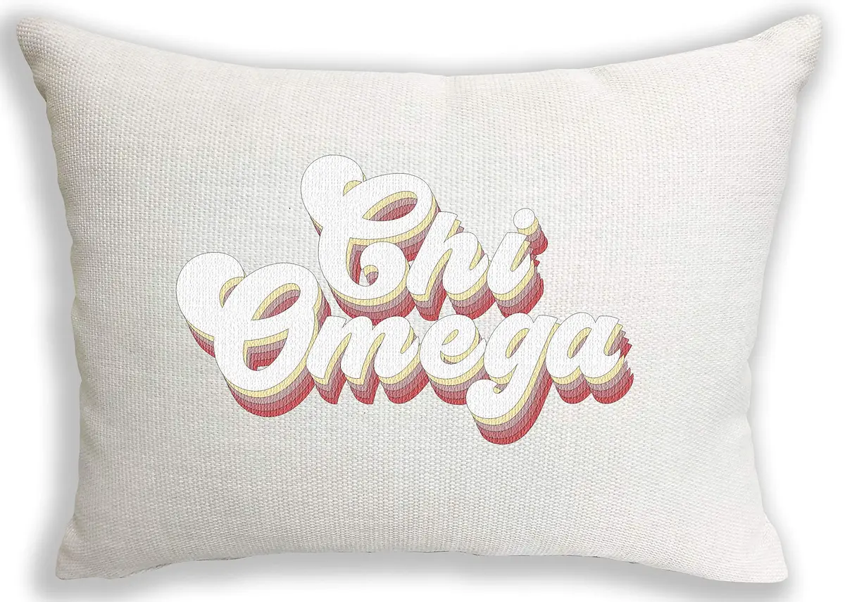 Sorority Shop Chi Omega Lumbar Pillow 12x16 inch (30x40 cm) | Retro Design for Sisterhood Pride - main product image