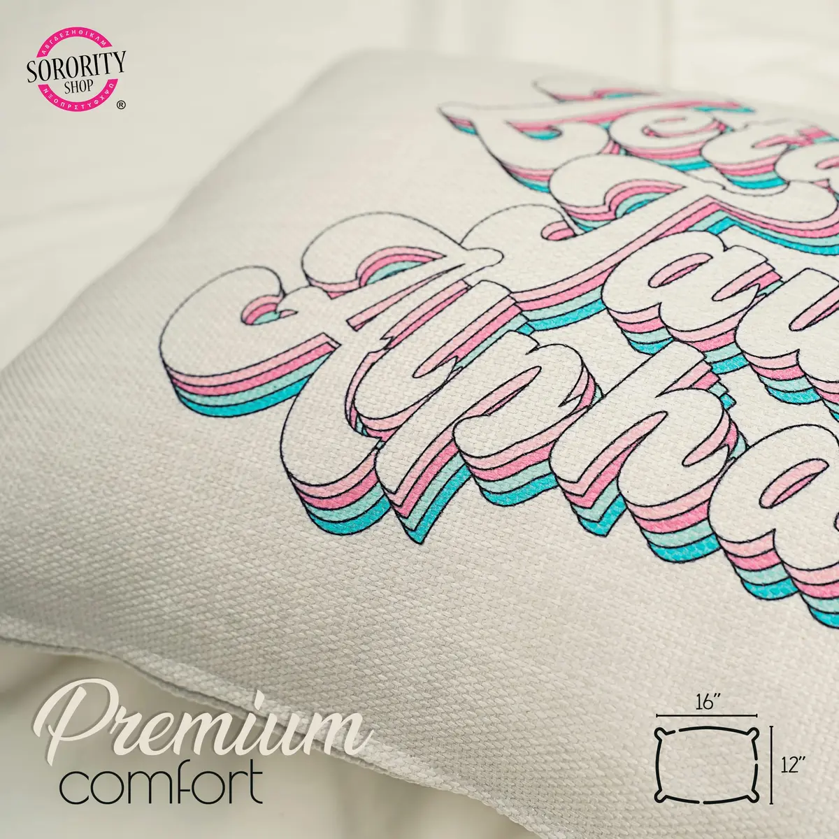 Sorority Shop Alpha Omicron Pi Pillow – Retro Design 12" x 16" Lumbar Pillow Sorority - view 8