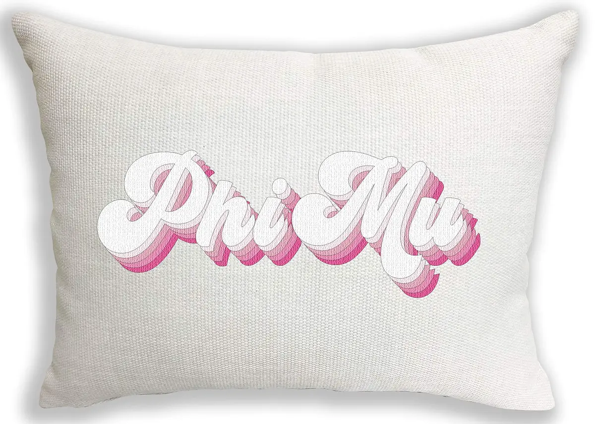 Sorority Shop Phi Mu Lumbar Pillow 12" x 16" (30cm x 40cm) | Retro Design for Sisterhood Pride - main product image