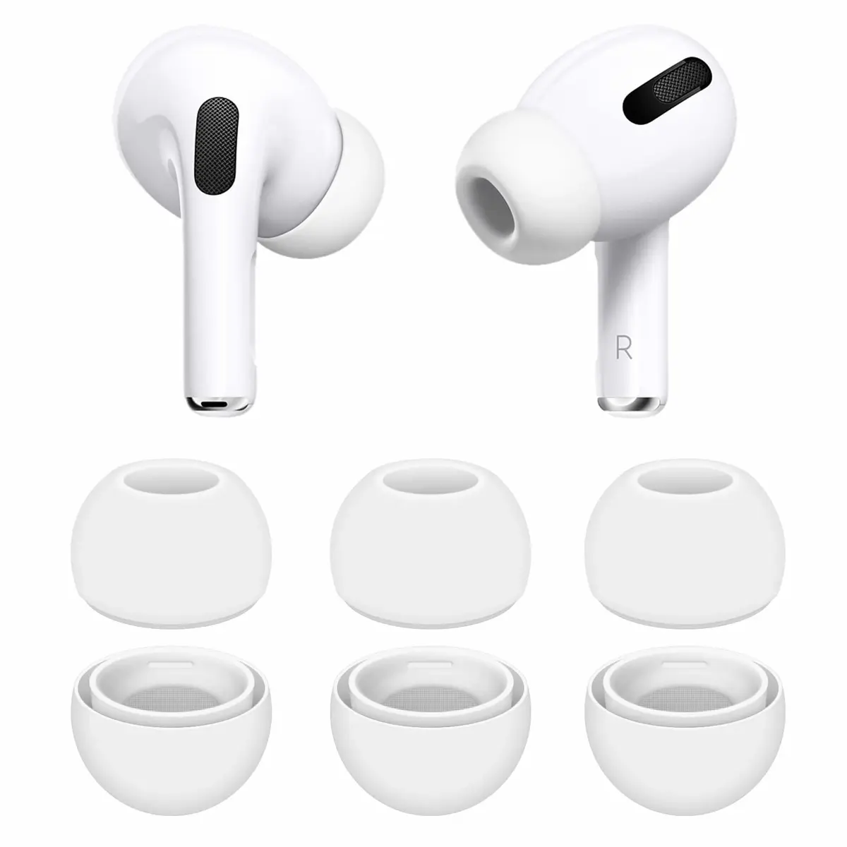 IiEXCEL Small Size Replacement Silicone Rubber Eartips for AirPods Pro | Comfortable, Durable & Sound-Enhancing (70-120 chars) - main product image