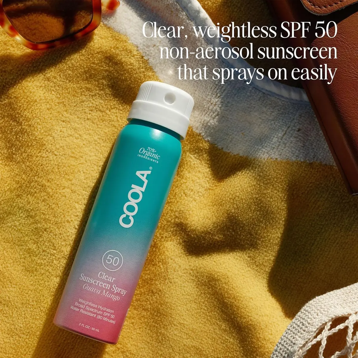 COOLA Clear Sunscreen Spray SPF 50 | Organic, Water-Resistant, Guava Mango Scent, 2 fl oz - view 4