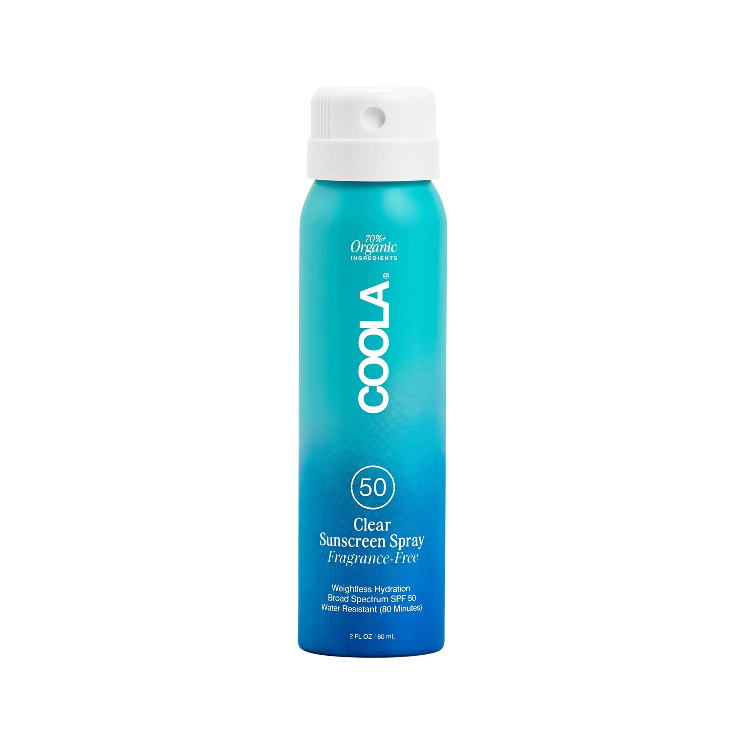 COOLA Organic Sunscreen SPF 50 Spray, 59 ml (2 fl oz) | Dermatologist Tested Face Sunscreen, Fragrance-Free, Vegan - main product image