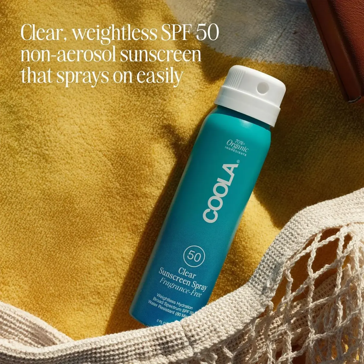 COOLA Clear Sunscreen Spray SPF 50, Fragrance Free, 59ml (2 fl oz) | Broad Spectrum UVA/UVB Protection - view 4