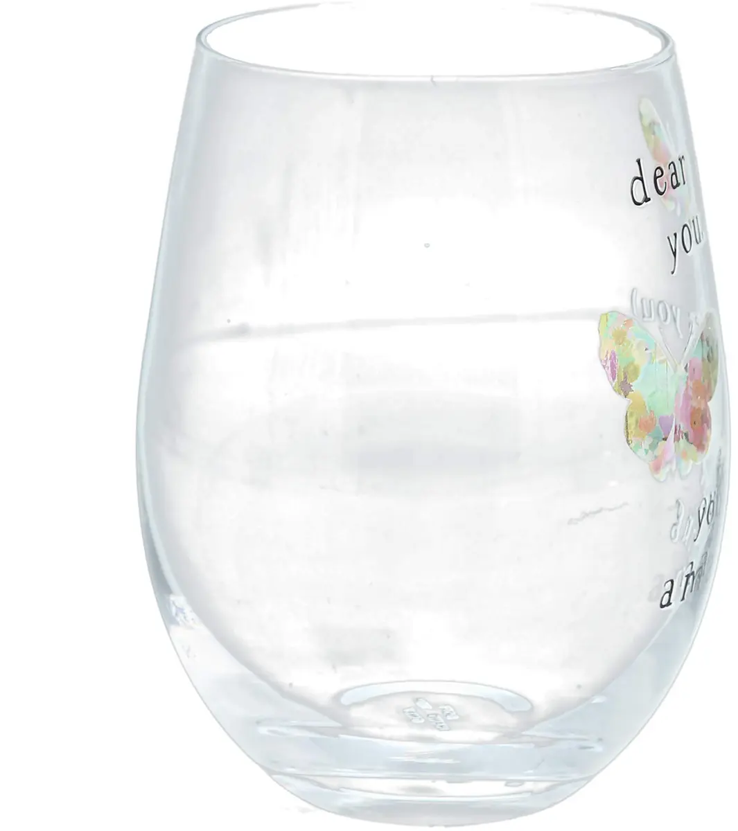 Pavilion Gift Company Dear You (Yes You) You Are Amazing Rainbow Butterfly 266ml (8 Oz) Stemless Wine Glass | Gift for Friends - view 4