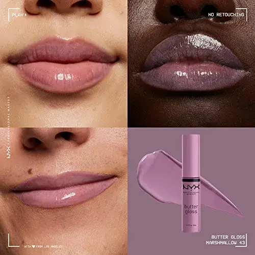 NYX PROFESSIONAL MAKEUP Butter Gloss Lip Gloss - Marshmallow (Muted Lilac) 7.65ml (0.27 Fl Oz) | Sheer to Medium Coverage - view 3