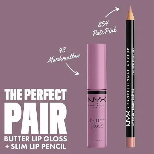 NYX PROFESSIONAL MAKEUP Butter Gloss Lip Gloss - Marshmallow (Muted Lilac) 7.65ml (0.27 Fl Oz) | Sheer to Medium Coverage - view 4