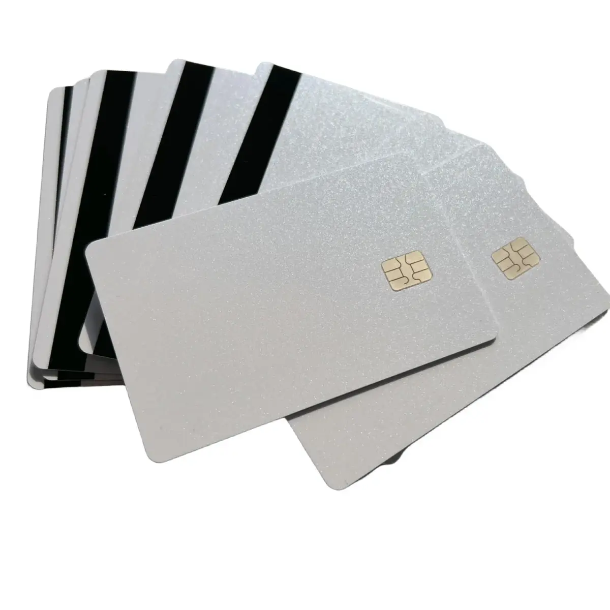 XFQUIJ SLE4442 Chip Smart Contact IC Cards with Magnetic Stripe PVC Blank Card 10pcs | Pearl White Background, 85.6mm x 54mm x 0.8mm - view 3