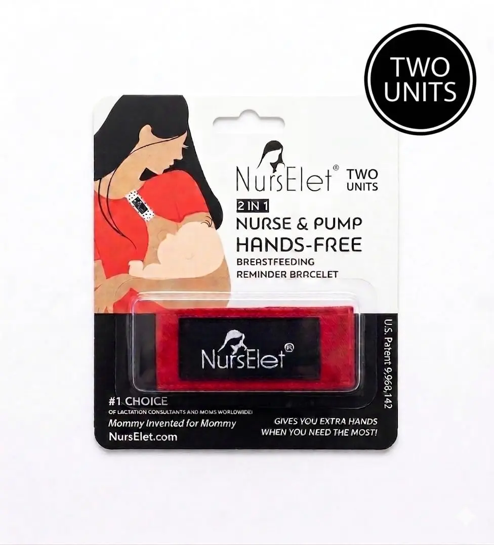 NursElet Nursing Bracelet, Hands-Free Shirt Holder & Breastfeeding Reminder, Cotton Blend, One Size | Patented USA Import - view 2