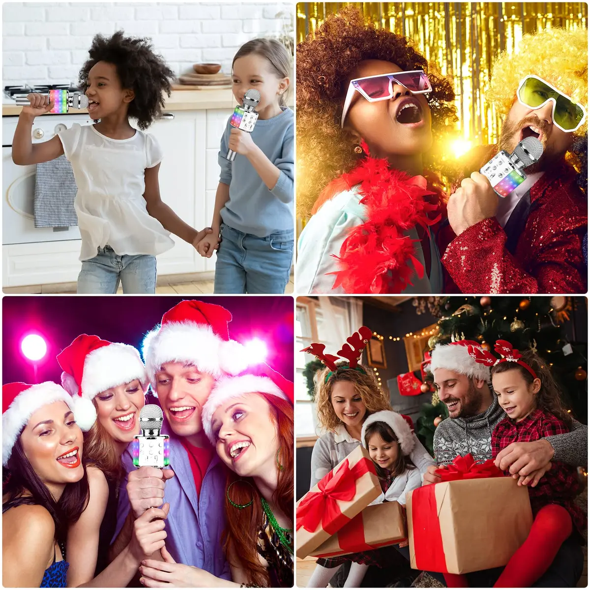 BlueFire 4-in-1 Karaoke Wireless Microphone with LED Lights, Portable Microphone for Kids, Girls, Boys & Adults (Silver) | Rechargeable Bluetooth Speaker & Recorder - view 8
